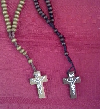 Light Brown Wood Bead Rosary/ 6 for $3.00